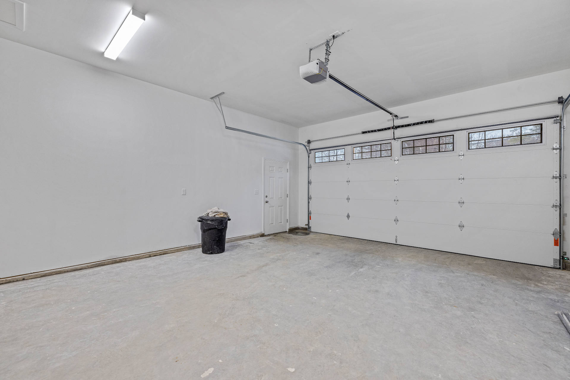 A clean garage with no clutter in it.